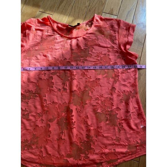 Apt. 9, women’s peach cap sleeve, sheer floral casual blouse size XL - Picture 5 of 9